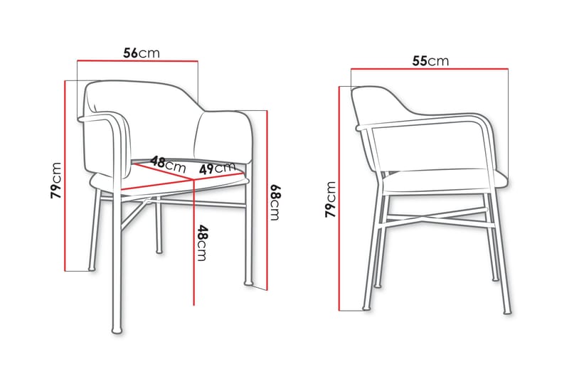 Floden Karmstol - Rosa/Svart - Möbler - Vardagsrum - Stolar & sittmöbler - Karmstolar
