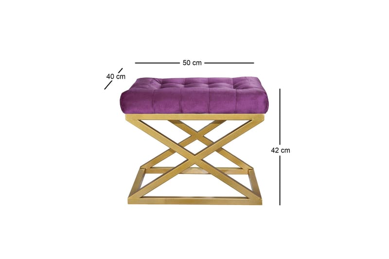 Gillie Sittpuff 40 cm - Guld/Purple - Möbler - Vardagsrum - Stolar & sittmöbler - Sittpuff