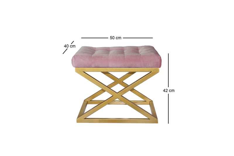 Gillie Sittpuff 40 cm - Guld/Rosa - M öbler - Vardagsrum - Stolar & sittmöbler - Sittpuff