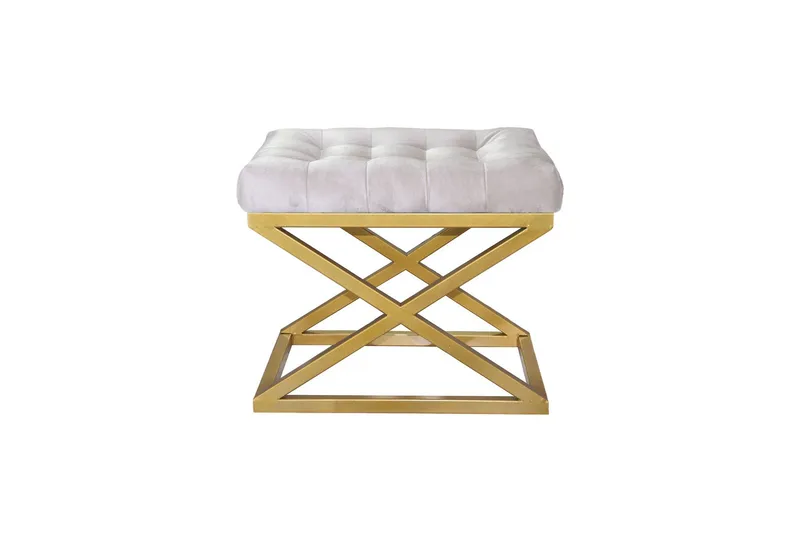 Gillie Sittpuff 40 cm, Guld/Vit