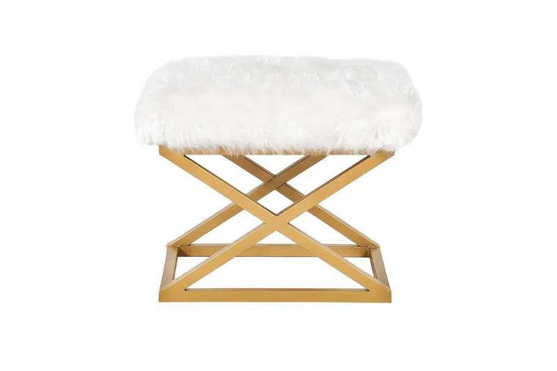 Gillie Sittpuff 40 cm, Guld/Vit