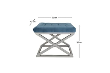 Gillie Sittpuff 40 cm - Silver/Blå - Möbler - Vardagsrum - Stolar & sittmöbler - Sittpuff