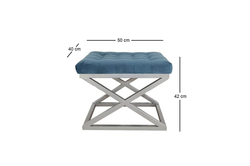 Gillie Sittpuff 40 cm - Silver/Blå - Möbler - Vardagsrum - Stolar & sittmöbler - Sittpuff