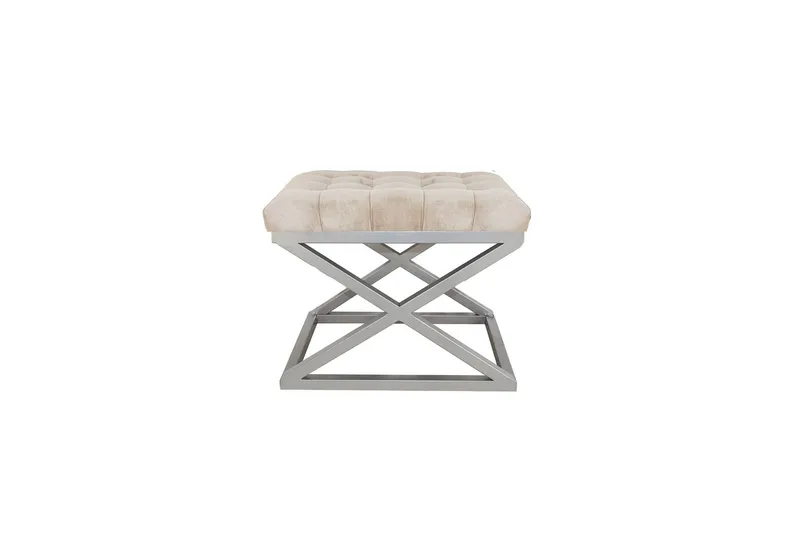 Gillie Sittpuff 40 cm, Silver/Cream