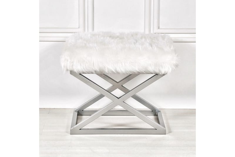 Gillie Sittpuff 40 cm - Silver/Vit - Möbler - Vardagsrum - Stolar & sittmöbler - Sittpuff
