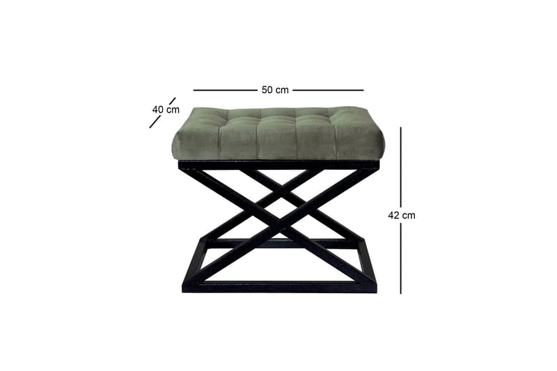 Gillie Sittpuff 40 cm - Svart/Gr ön - Möbler - Vardagsrum - Stolar & sittmöbler - Sittpuff