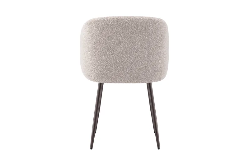 Greya Matstol med armstöd - Beige Bouclé/Metallben Valnöt - Möbler - Vardagsrum - Stolar & sittmöbler - Karmstolar