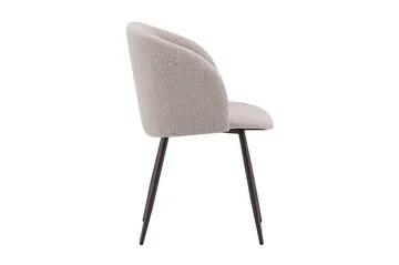 Greya Matstol med armstöd - Beige Bouclé/Metallben Valnöt - Möbler - Vardagsrum - Stolar & sittmöbler - Karmstolar