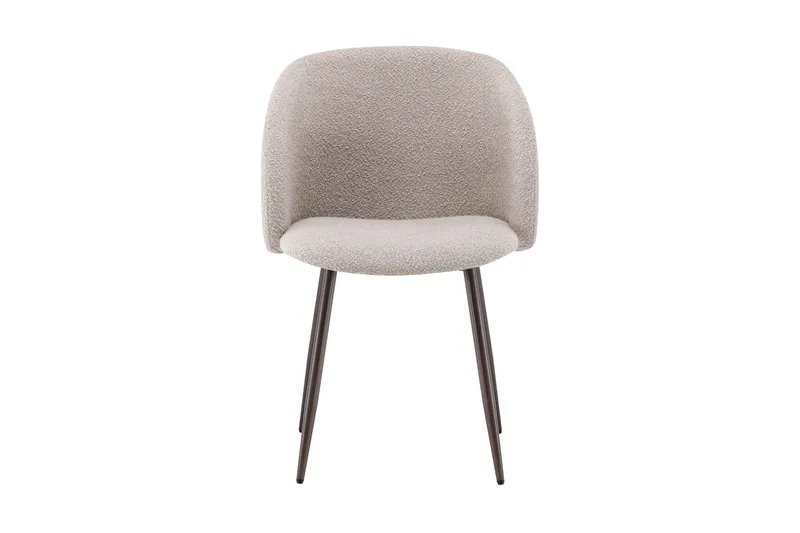 Greya Matstol med armstöd - Beige Bouclé/Metallben Valnöt - Möbler - Vardagsrum - Stolar & sittmöbler - Karmstolar