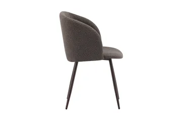 Greya Matstol med armstöd - Brun Bouclé/Metallben Valnöt - Möbler - Vardagsrum - Stolar & sittmöbler - Karmstolar