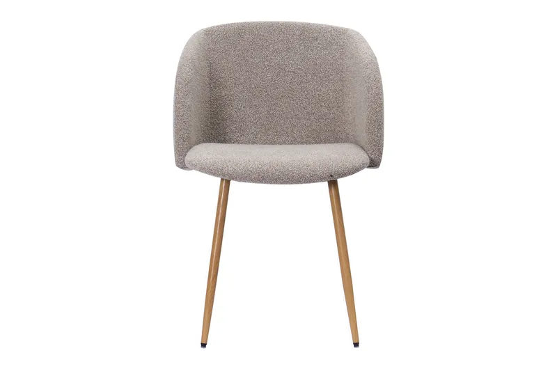 Greya Matstol med armstöd - Greige Bouclé / Metallben Ek - Möbler - Vardagsrum - Stolar & sittmöbler - Karmstolar
