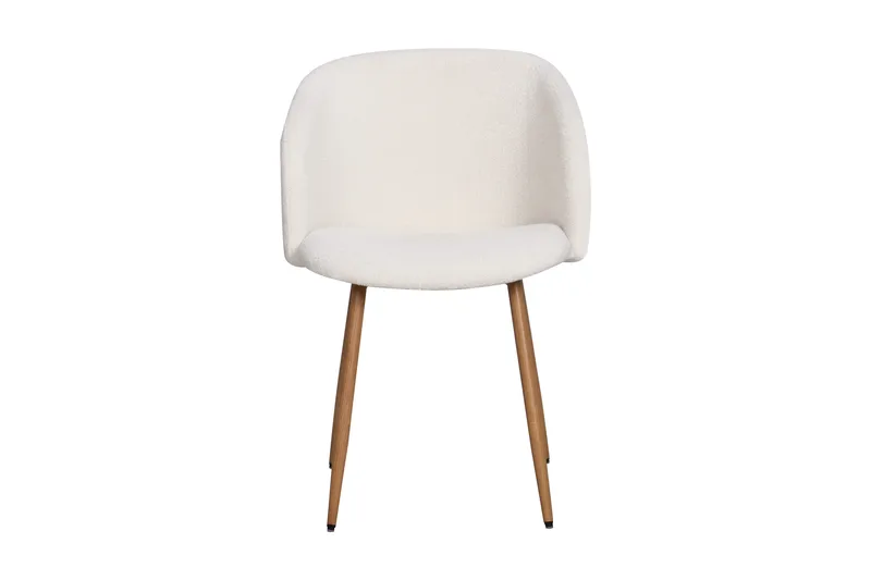 Greya Matstol med armstöd - Vit Bouclé / Metallben Brun - Möbler - Vardagsrum - Stolar & sittmöbler - Karmstolar