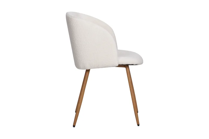 Greya Matstol med armstöd - Vit Bouclé / Metallben Brun - Möbler - Vardagsrum - Stolar & sittmöbler - Karmstolar