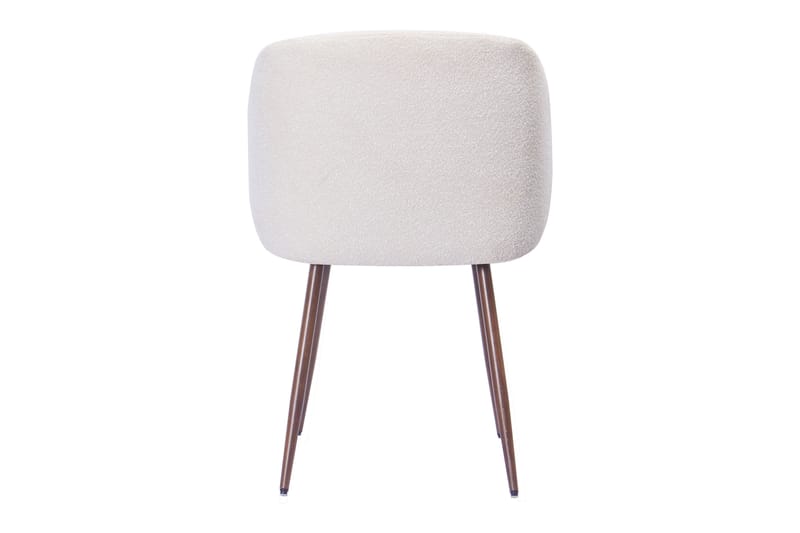 Greya Matstol med armstöd - Vit Bouclé / Metallben Valnöt - Möbler - Vardagsrum - Stolar & sittmöbler - Karmstolar