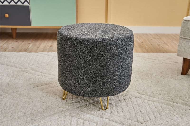 Guillermo Sittpuff 40 cm - Antracit/Guld - Möbler - Vardagsrum - Stolar & sittmöbler - Sittpuff