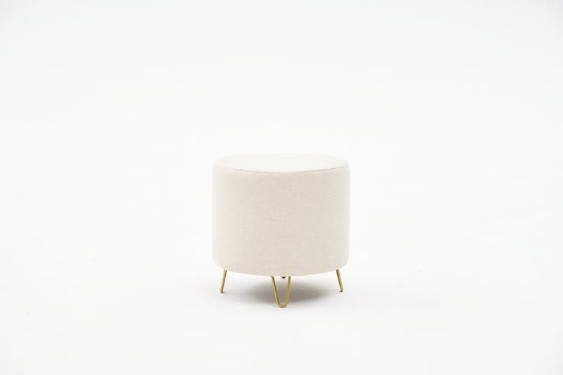 Guillermo Sittpuff 40 cm - Cream/Guld - Möbler - Vardagsrum - Stolar & sittmöbler - Sittpuff