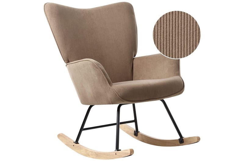 Gungfåtölj Arset Beige/svart/ljust trä - Beige/svart/ljust trä - Möbler - Vardagsrum - Stolar & sittmöbler - Snurrstolar & gungstolar
