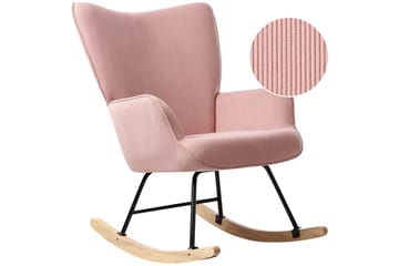 Gungfåtölj Arset Rosa/svart/ljust trä