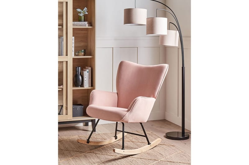 Gungfåtölj Arset Rosa/svart/ljust trä - Rosa/svart/ljust trä - Möbler - Vardagsrum - Stolar & sittmöbler - Snurrstolar & gungstolar