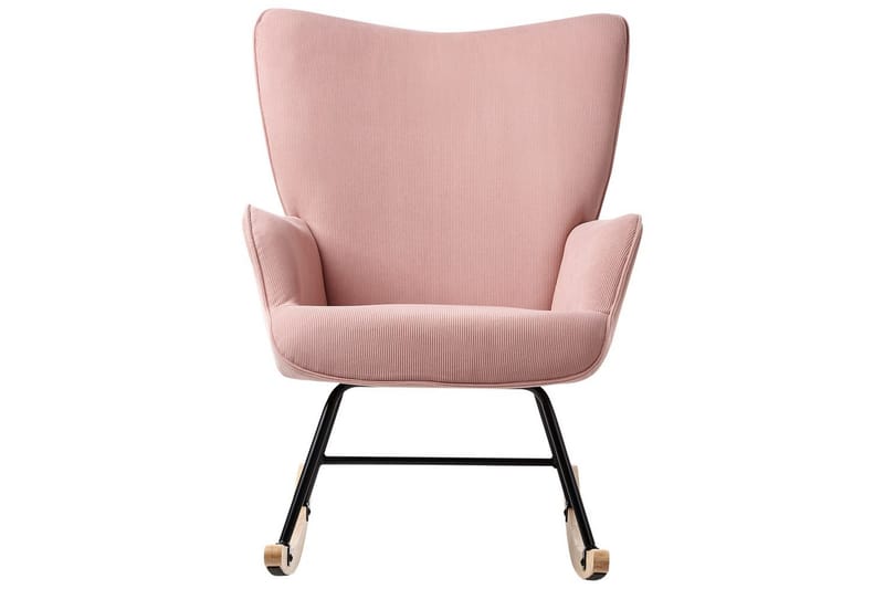 Gungfåtölj Arset Rosa/svart/ljust trä - Rosa/svart/ljust trä - Möbler - Vardagsrum - Stolar & sittmöbler - Snurrstolar & gungstolar