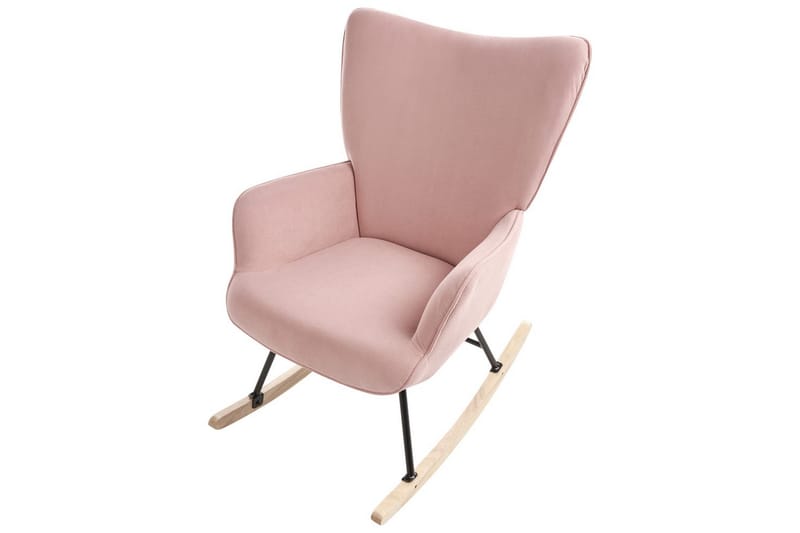 Gungfåtölj Arset Rosa/svart/ljust trä - Rosa/svart/ljust trä - Möbler - Vardagsrum - Stolar & sittmöbler - Snurrstolar & gungstolar