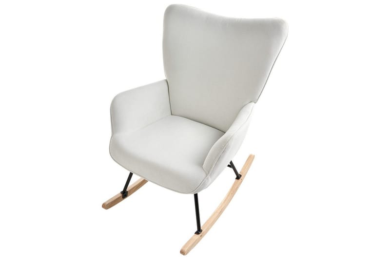 Gungfåtölj Arset Vit/svart/ljust trä - Vit/svart/ljust trä - Möbler - Vardagsrum - Stolar & sittmöbler - Snurrstolar & gungstolar