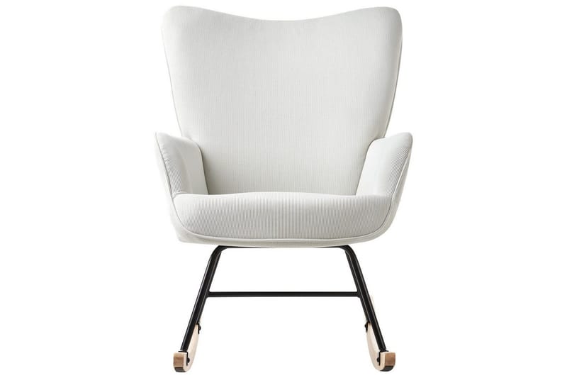 Gungfåtölj Arset Vit/svart/ljust trä - Vit/svart/ljust trä - Möbler - Vardagsrum - Stolar & sittmöbler - Snurrstolar & gungstolar