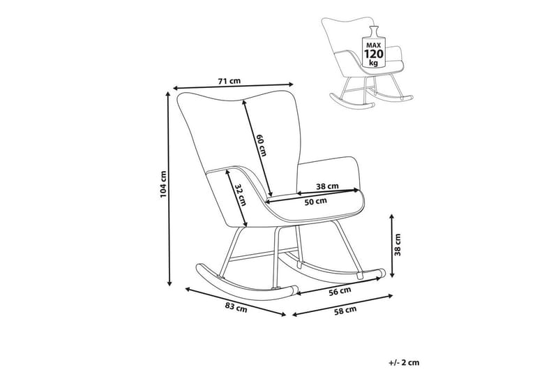 Gungfåtölj Arset Vit/svart/ljust trä - Vit/svart/ljust trä - Möbler - Vardagsrum - Stolar & sittmöbler - Snurrstolar & gungstolar