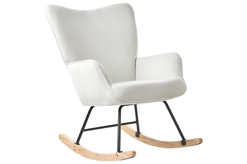 Gungfåtölj Arset Vit/svart/ljust trä - Vit/svart/ljust trä - Möbler - Vardagsrum - Stolar & sittmöbler - Snurrstolar & gungstolar