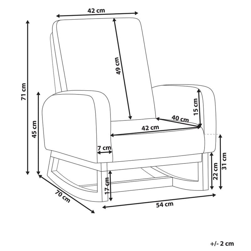 Gungfåtölj Norby - Beige, ljust trä - Möbler - Vardagsrum - Stolar & sittmöbler - Snurrstolar & gungstolar