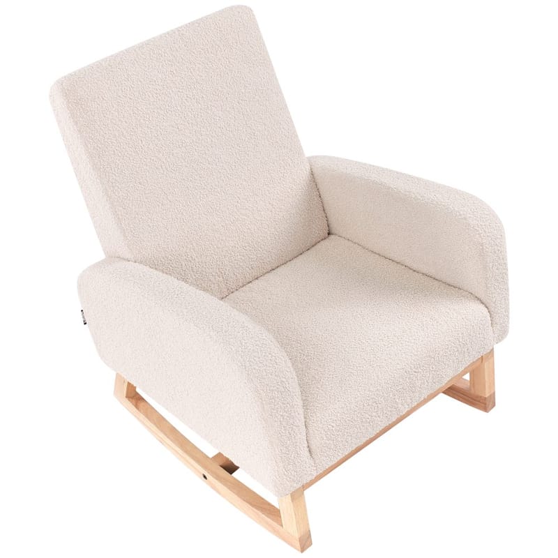 Gungfåtölj Norby - Beige, ljust trä - Möbler - Vardagsrum - Stolar & sittmöbler - Snurrstolar & gungstolar