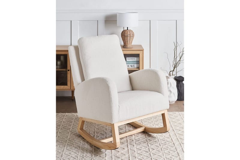 Gungstol Alsta - Vit, brun - Möbler - Vardagsrum - Stolar & sittmöbler - Snurrstolar & gungstolar