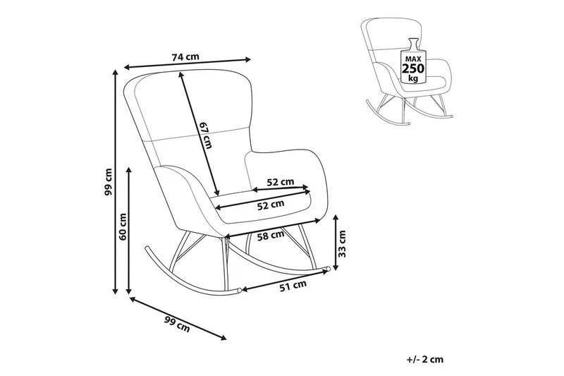 Gungstol Anaset - Grönt, guld - Möbler - Vardagsrum - Stolar & sittmöbler - Snurrstolar & gungstolar