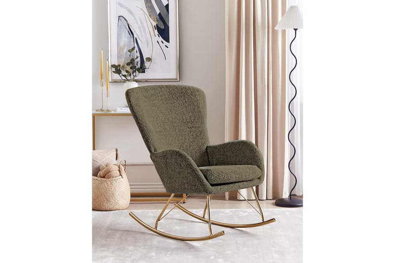 Gungstol Anaset - Grönt, guld - Möbler - Vardagsrum - Stolar & sittmöbler - Snurrstolar & gungstolar