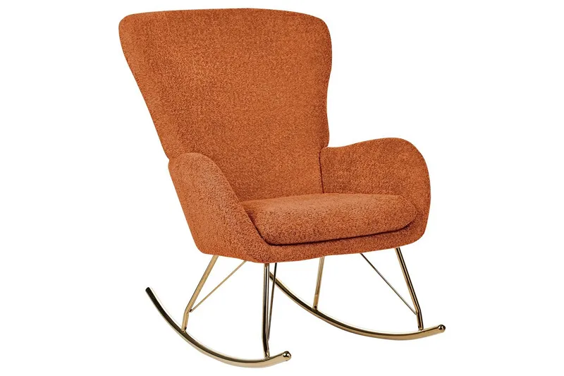 Gungstol Anaset - Orange, guld - Möbler - Vardagsrum - Stolar & sittmöbler - Snurrstolar & gungstolar