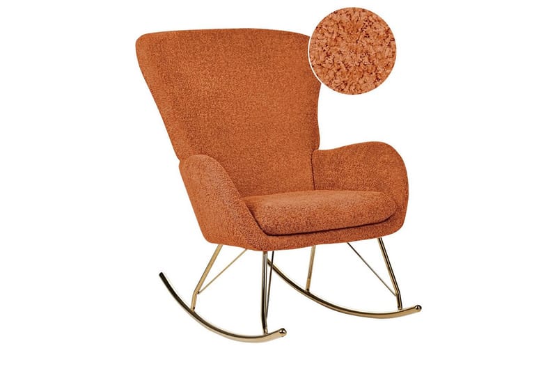 Gungstol Anaset - Orange, guld - Möbler - Vardagsrum - Stolar & sittmöbler - Snurrstolar & gungstolar