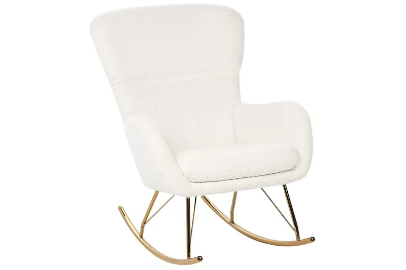 Gungstol Anaset - Vitt, guld - Möbler - Vardagsrum - Stolar & sittmöbler - Snurrstolar & gungstolar