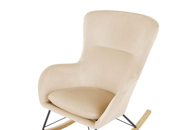 Gungstol Ellan - Beige, svart, ljust trä - Möbler - Vardagsrum - Stolar & sittmöbler - Snurrstolar & gungstolar