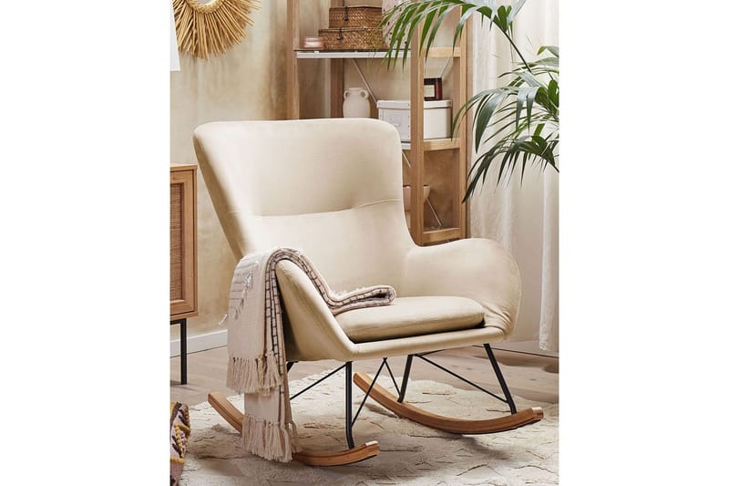 Gungstol Ellan - Beige, svart, ljust trä - Möbler - Vardagsrum - Stolar & sittmöbler - Snurrstolar & gungstolar