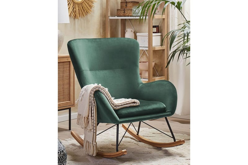 Gungstol Ellan - Grönt, svart, ljust trä - Möbler - Vardagsrum - Stolar & sittmöbler - Snurrstolar & gungstolar