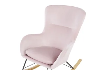 Gungstol Ellan - Rosa, svart, ljust trä - Möbler - Vardagsrum - Stolar & sittmöbler - Snurrstolar & gungstolar