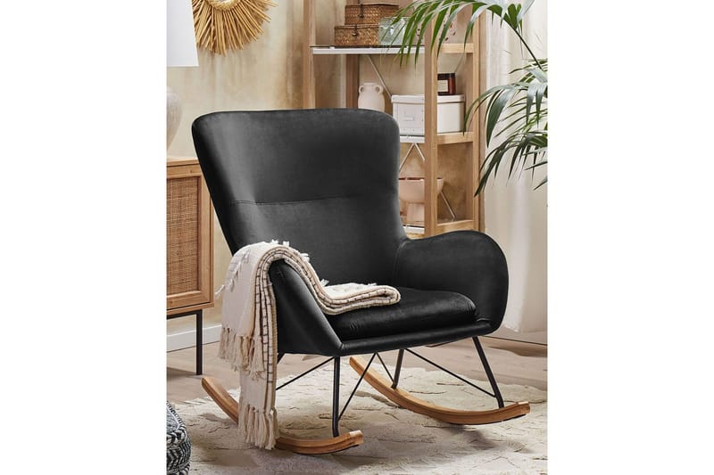 Gungstol Ellan - Svart, ljust trä - Möbler - Vardagsrum - Stolar & sittmöbler - Snurrstolar & gungstolar