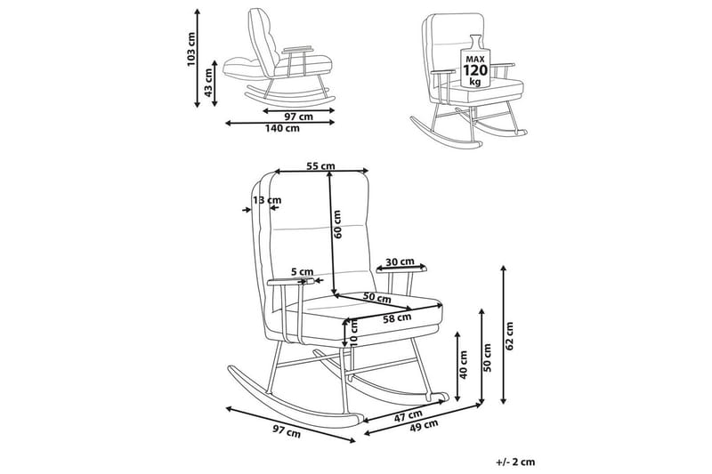 Gungstol Eskelin - Vit, svart, brun - Möbler - Vardagsrum - Stolar & sittmöbler - Snurrstolar & gungstolar