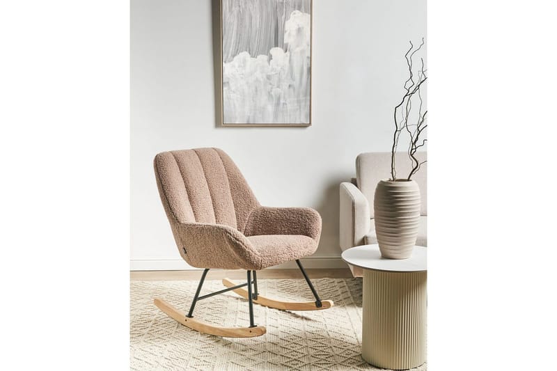 Gungstol Kinno - Beige, svart, brun - Möbler - Vardagsrum - Stolar & sittmöbler - Snurrstolar & gungstolar