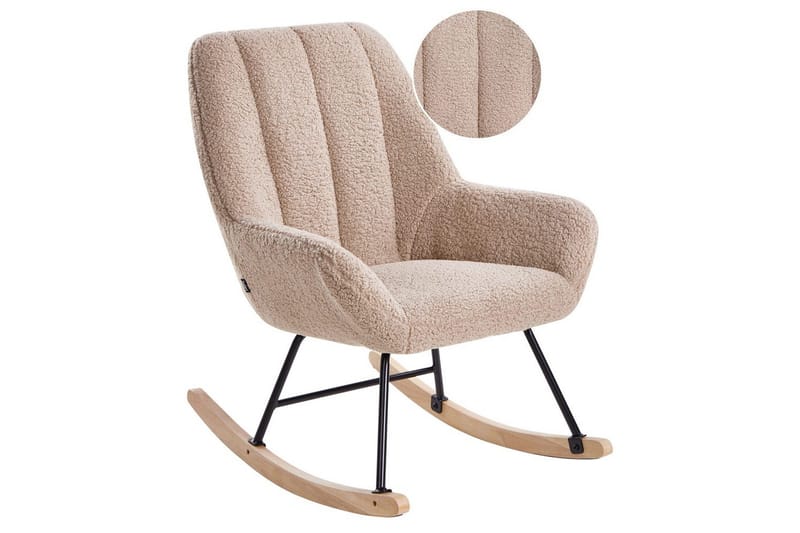 Gungstol Kinno - Beige, svart, brun - Möbler - Vardagsrum - Stolar & sittmöbler - Snurrstolar & gungstolar