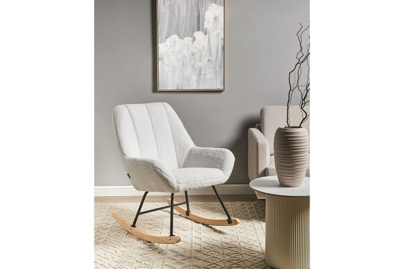 Gungstol Kinno - Vit, svart, brun - Möbler - Vardagsrum - Stolar & sittmöbler - Snurrstolar & gungstolar