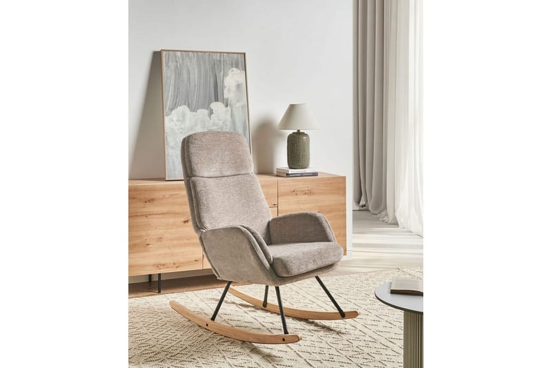 Gungstol Kvelia - Beige, brun, svart - Möbler - Vardagsrum - Stolar & sittmöbler - Snurrstolar & gungstolar