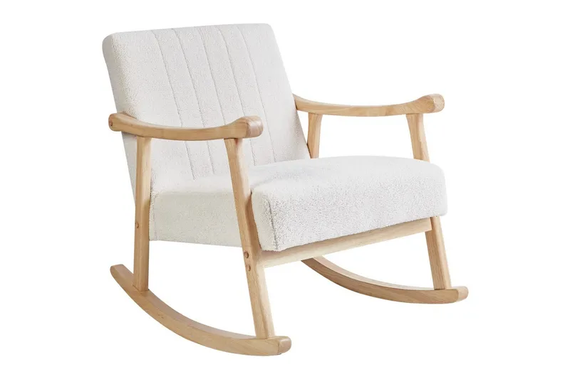 Gungstol Leknes - Vit, brun - Möbler - Vardagsrum - Stolar & sittmöbler - Snurrstolar & gungstolar