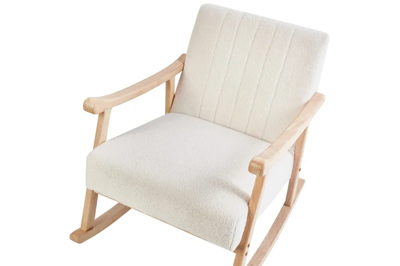 Gungstol Leknes - Vit, brun - Möbler - Vardagsrum - Stolar & sittmöbler - Snurrstolar & gungstolar