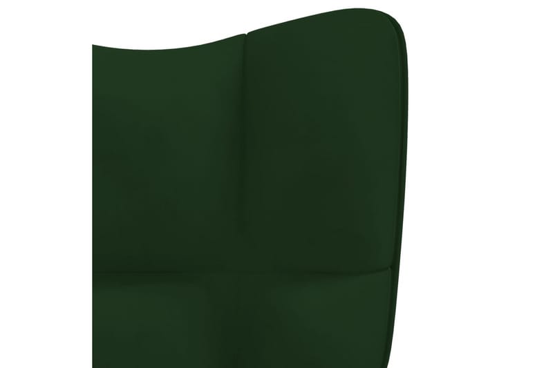 Gungstol med fotpall mörkgrön sammet - Grön - Möbler - Vardagsrum - Stolar & sittmöbler - Snurrstolar & gungstolar